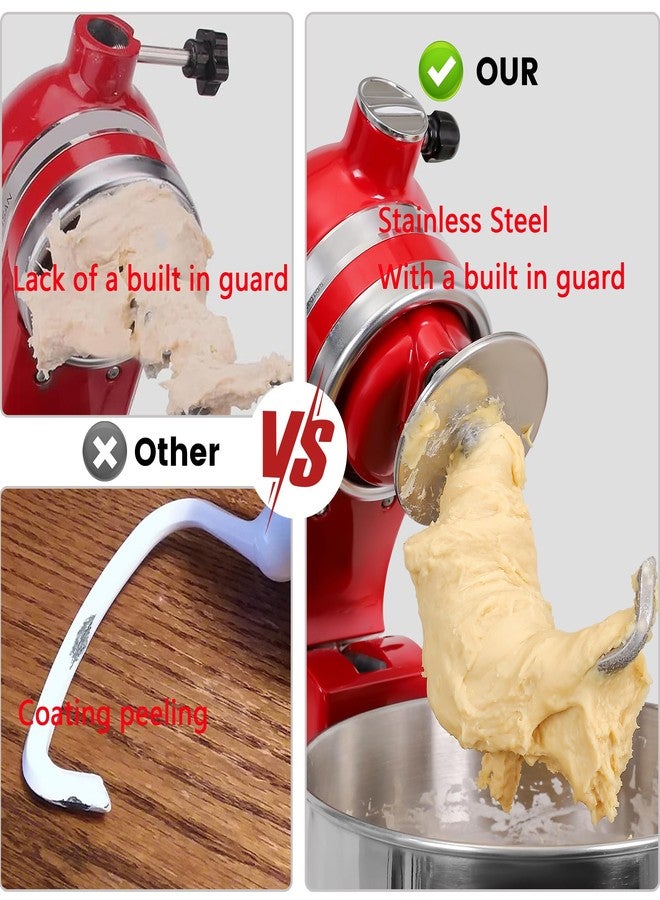 Rafbar Dough Hook & Flat Beater Attachments for KitchenAid 4.5 QT Tilt-Head Stand Mixer, All Parts Dishwasher Safe - Image 5